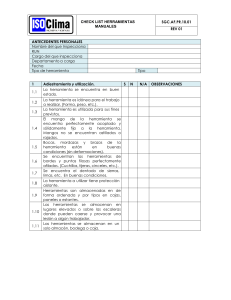 Checklist de Herramientas Manuales: Inspección y Seguridad