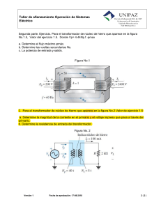 Taller de Operación de Sistemas Eléctricos: Transformadores