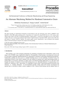 Hard Turning of Automotive Gears: An Alternate Machining Method