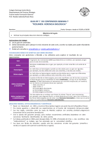 Herencia Biológica: Guía de Contenidos para Cuarto Medio