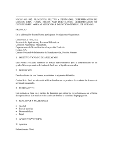 NMX-F-103-1982: Determinación de Grados Brix en Frutas