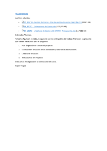 Entregables del Proyecto de Gestión de Costos