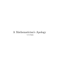 Hardy G. H. &  C. P. Snow - A mathematician's apology