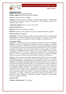 Mini Examen del Estado Mental (MMSE): Ficha Técnica