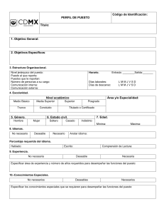 Perfil de Puesto: Requisitos y Competencias