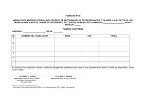 Padrón Electoral Comité Seguridad y Salud Laboral
