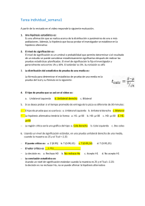 Tarea de Estadística: Hipótesis y Pruebas