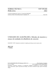 NTP 399.604: Ensayos de Albañilería de Concreto