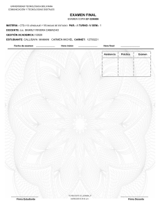 Examen Lenguaje y Técnicas de Estudio - UTB