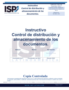 Instructivo Control Distribución Documentos ISP Latinoamérica