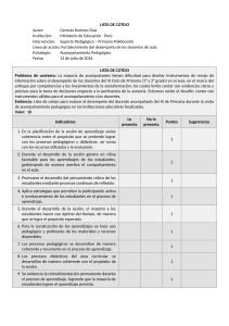 Lista de Cotejo: Desempeño Docente Primaria