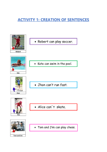 Can/Can't Abilities Worksheet for Elementary ESL