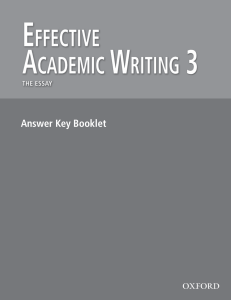 Effective Academic Writing 3: Answer Key
