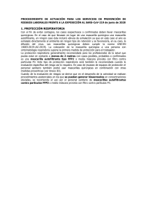 SARS-CoV-2: Procedimiento de Protección Respiratoria Laboral