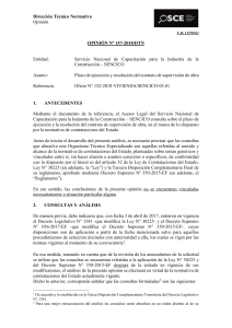 Opinión Legal SENCICO: Contrato Supervisión de Obra