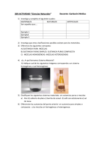 Actividad de Ciencias Naturales: Materiales y Sistemas