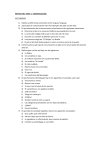 Ejercicios de Repaso: Comunicación y Lenguaje