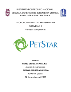 Ventajas Competitivas de PetStar: Actividad de Macroeconomía