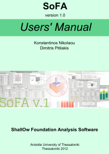 SoFA Users' Manual: Shallow Foundation Analysis Software