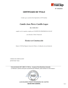 Certificado de Título Técnico en Construcción INACAP