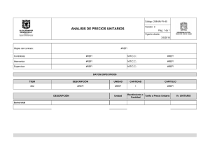 Análisis de Precios Unitarios (APU) - Item 802