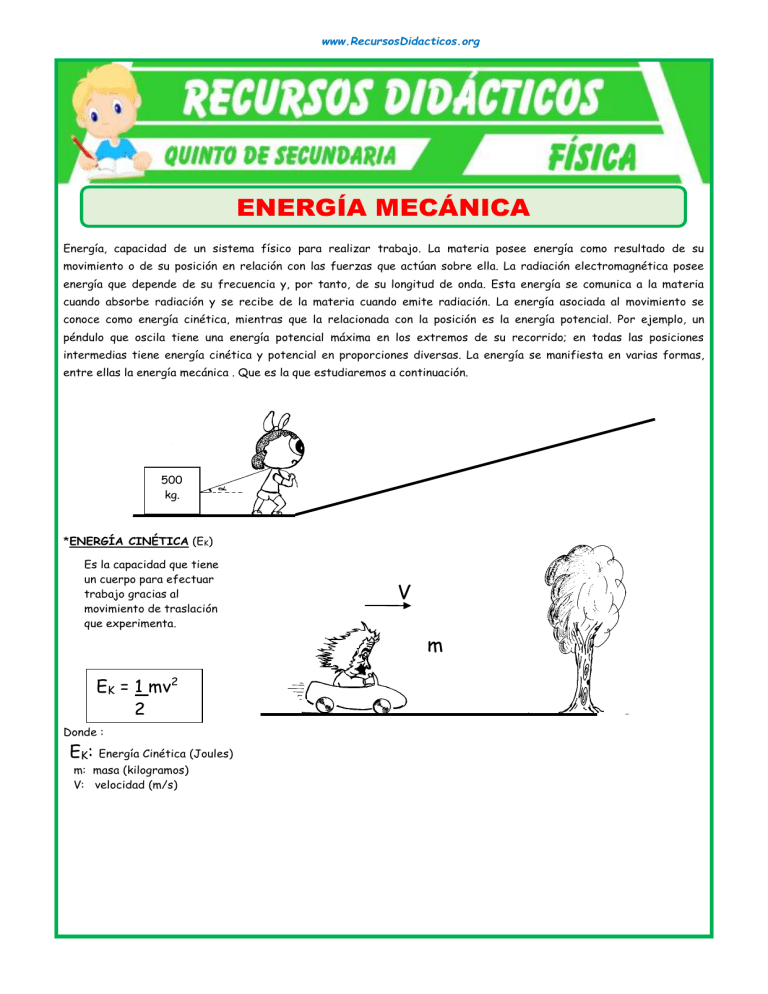 5to - FISICA - Energía Mecánica