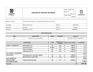 Análisis de Precios Unitarios: Anclajes 3/8" en Concreto