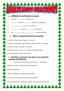 Hoja de ejercicios de gramática española: Análisis de la estructura de la oración