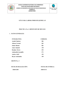 Obtención de Metano: Guía de Laboratorio Química II