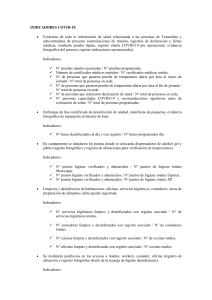 Indicadores COVID-19: Transaltisa - Seguridad y Salud