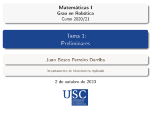 Matemática I: Preliminares - Estrutura de Corpo e Polinômios