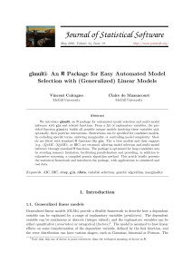 glmulti R Package: Automated Model Selection with GLMs