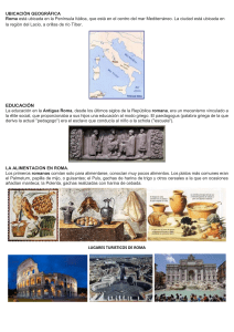 Antigua Roma: Ubicación, Educación, Alimentación y Turismo
