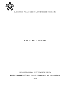 Discurso Pedagógico en Formación: Estrategias y Modelos