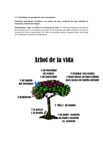 Taller: La Paz en mi Proyecto de Vida - Árbol de la Vida