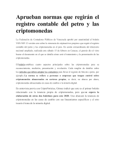 Normas Contables Petro y Criptomonedas en Venezuela