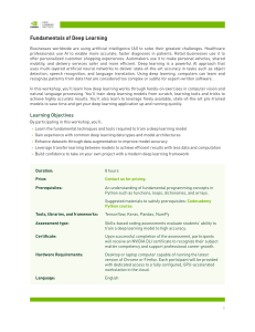 Deep Learning Fundamentals Workshop Outline