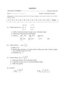 Examen de Cálculo 1: Funciones, Límites y Problemas