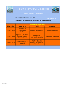 Horario Académico Telesecundaria VI Semestre