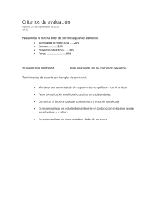 Criterios de Evaluación y Reglas de Convivencia