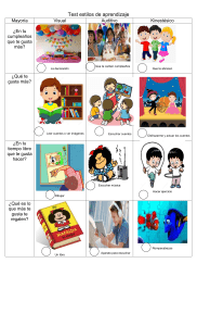 Test de Estilos de Aprendizaje: Visual, Auditivo, Kinestésico