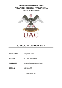 Ejercicio de Topografía Teórica - Universidad Andina del Cusco