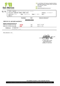Informe de Laboratorio SARS-CoV-2 IgG/IgM