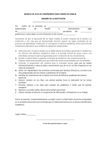 Acta de Compromiso para Padres: Refuerzo Académico