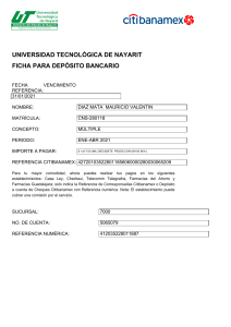 Ficha de Depósito Universidad Tecnológica