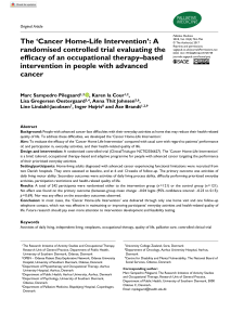 Cancer Home-Life Intervention: Occupational Therapy RCT