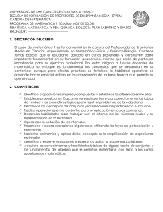 Programa Matemática 1 - EFPEM Guatemala