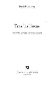CASSANY Daniel - Tras Las Lineas
