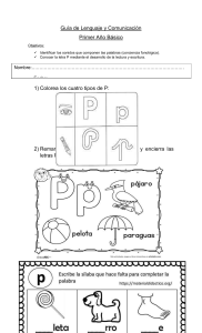 Guía de Lenguaje: Letra P - Primer Año Básico