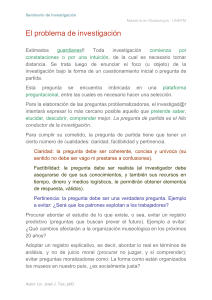El Problema de Investigación: Seminario de Museología UNEFM